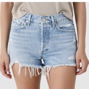 Agolde Parker Denim Distressed Blue Jean Shorts Sz 24